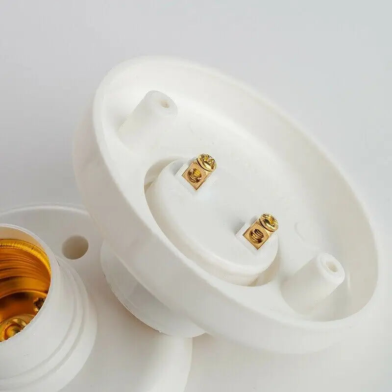 socle ampoule blanc moderne eyelets fixations maison opaque plastique abs rond lisse