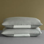 housse coussin imperméable anti acariens polyester coton motif géométrique gris clair contemporain fixations dimensions