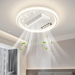 lampe led moderne télécommande ventilateur blanc grille leds chambre salon lumière blanche