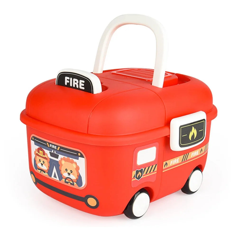 boîtes rangement réutilisables couleurs rose bleu rouge orange motif cartoon poignée amovible