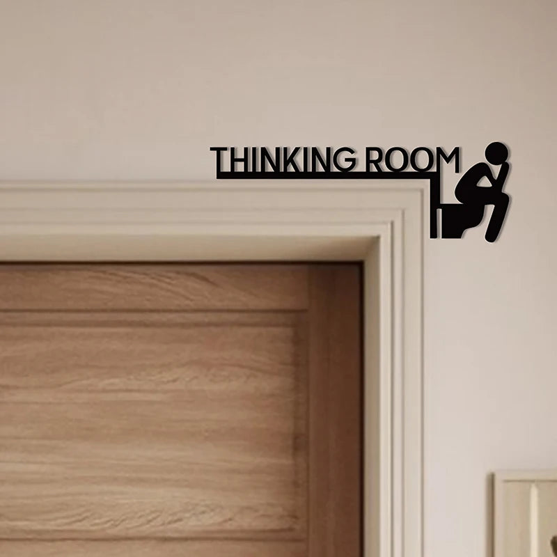 panneau indicateur porte silhouette personne toilet bathroom thinking room moderne