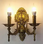 applique murale deux bras doré ornements floraux classique led chambre cuisine salle manger