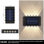 lampe murale solaire noire moderne panneau solaire blanc led extérieure jardin paysage