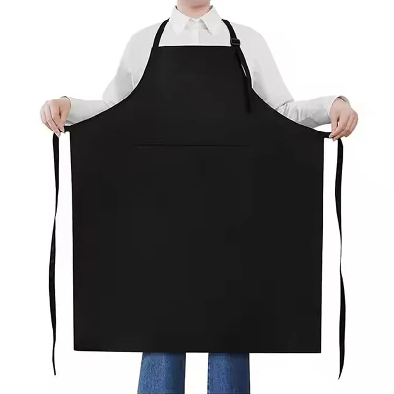tablier cuisine polyester noir classique poche avant ceinture arrière femmes hommes