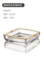 cendrier transparent porcelaine bordure dorée moderne élégant salon