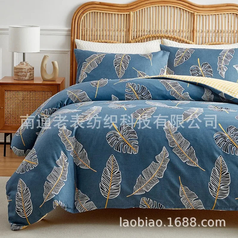 Tissu sergé de la housse de couette vu de près