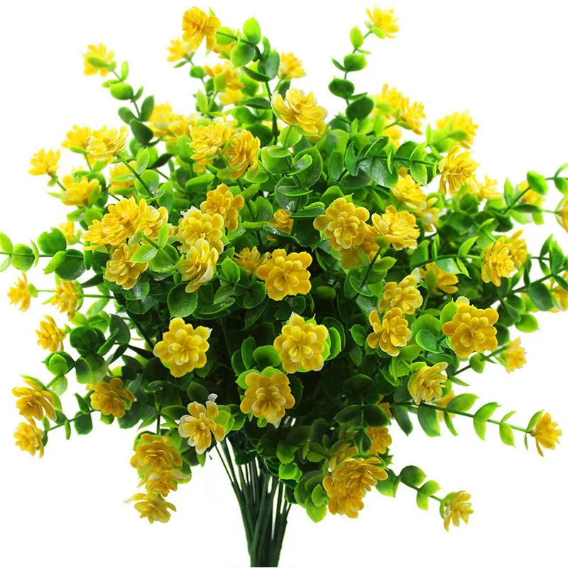 bouquet artificiel fleurs simples feuilles vertes moderne extérieur mariage anniversaire baby shower