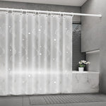 rideau douche transparent moderne lune étoiles points ondulés 180x180cm 180x200cm