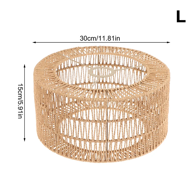 suspension lumineuse tissée fibres naturelles rustique boho chic opacité naturelle beige chaîne métallique