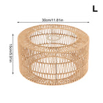 suspension lumineuse tissée fibres naturelles rustique boho chic opacité naturelle beige chaîne métallique