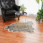 tapis léopard gris noir moderne daim intérieur salon chambre adhésif