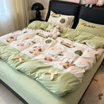 drap housse coton brodé couleurs vives motif points enfant oreiller sunshine chambre fille