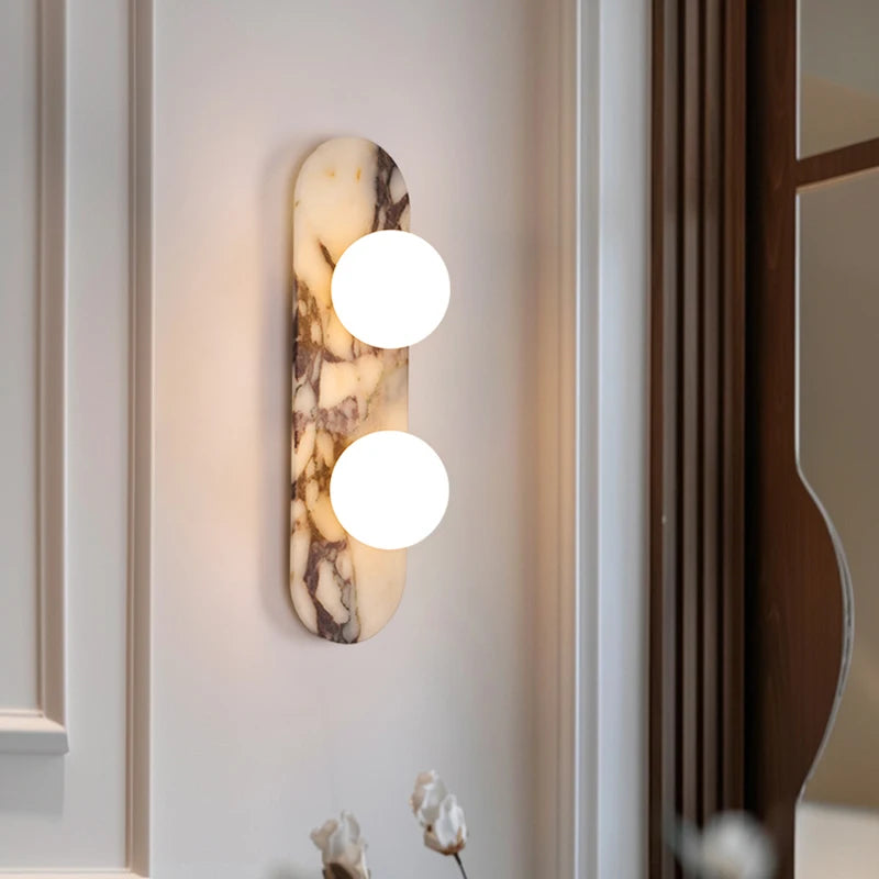 applique murale led marbre moderne blanc noir beige intérieur salon chambre chevetalley