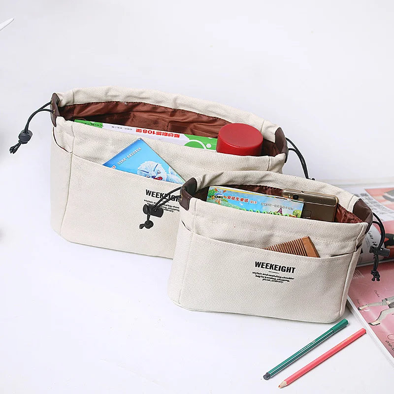 sac rangement toile imperméable multiusage réutilisable décontracté vert olive bleu marine crème