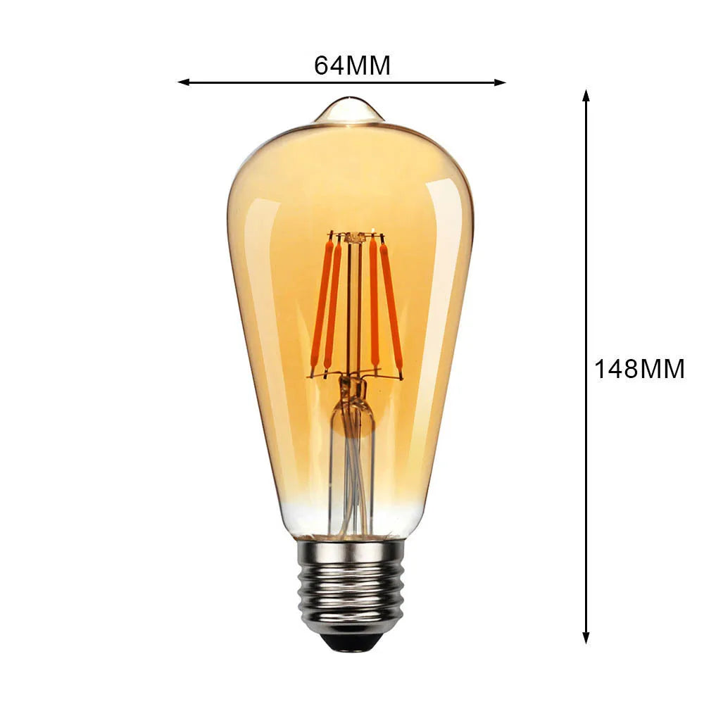 lot ampoules led vintage filament doré culot e27 edison lumière chaude