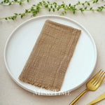 lot 10 serviettes table coton jaune texture rugueuse moderne maison