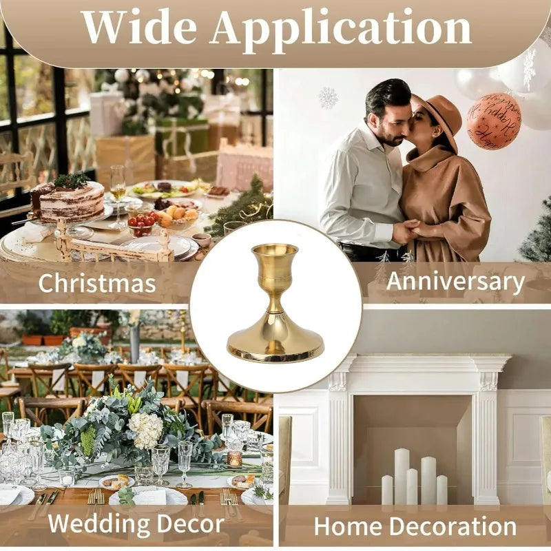 bougeoirs vintage or argent cuivre support bougie classique fer forgé romantique decoration intérieure table