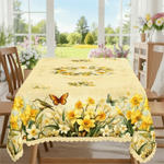nappe table fleurs tournesols papillons motifs géométriques classique polyester festive