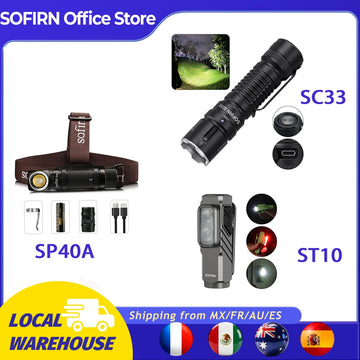lampe torche rechargeable led 5200 lumens ipx7 waterproof noir clip aluminium robuste