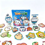 sticker kawaii mignon enfantin boîte stickers motifs personnages couleurs bleu rose blanc jaune vert