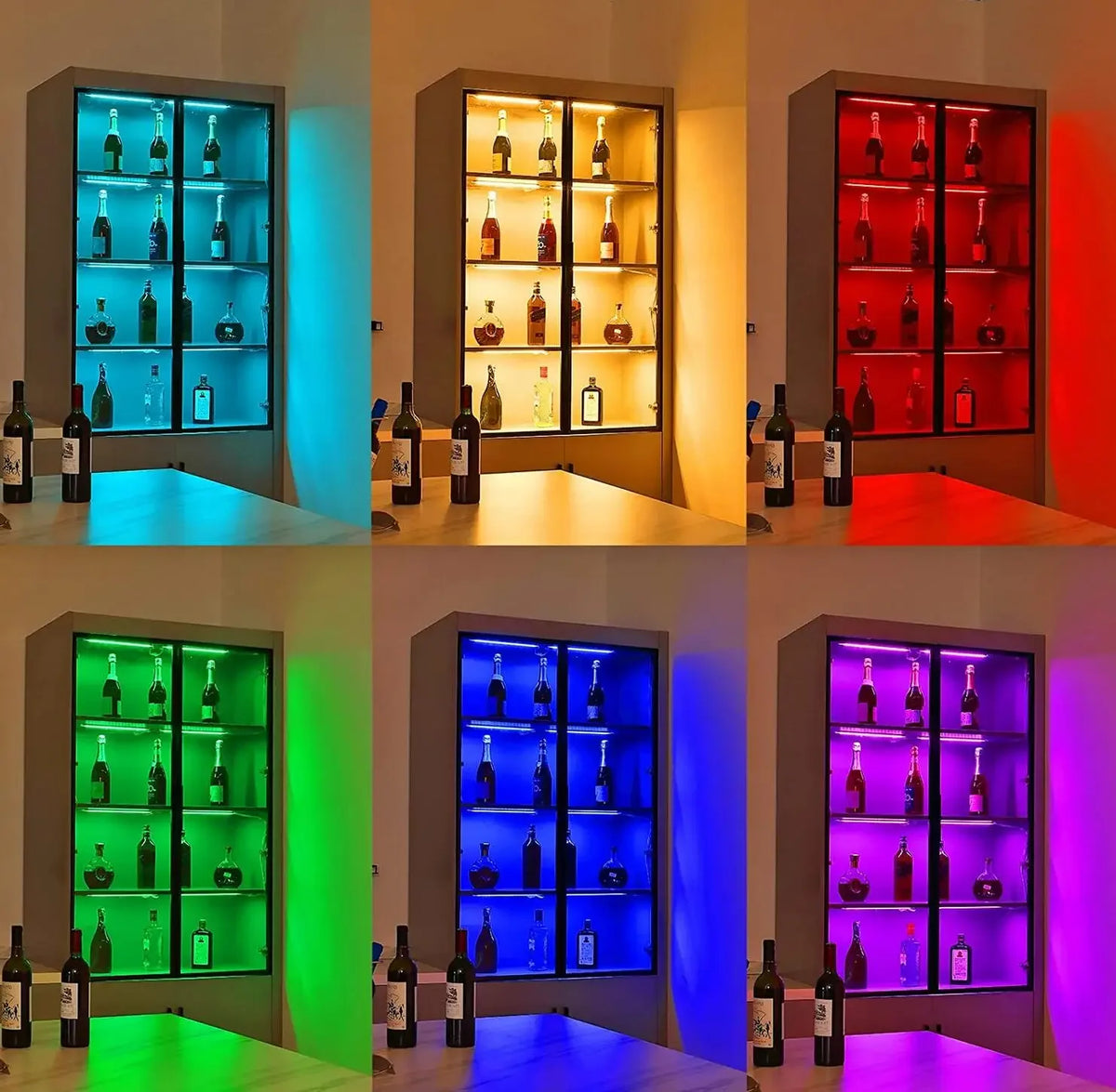 bande lumineuse led multicolore 30cm clips moderne app commande vocale tuya wifi 4pcs full