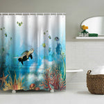 rideau douche motif marine tapis bain couvercle toilette poissons coraux