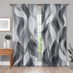 rideaux abstraits modernes gris blanc noir panneaux polyester inclusion accessoires tringle