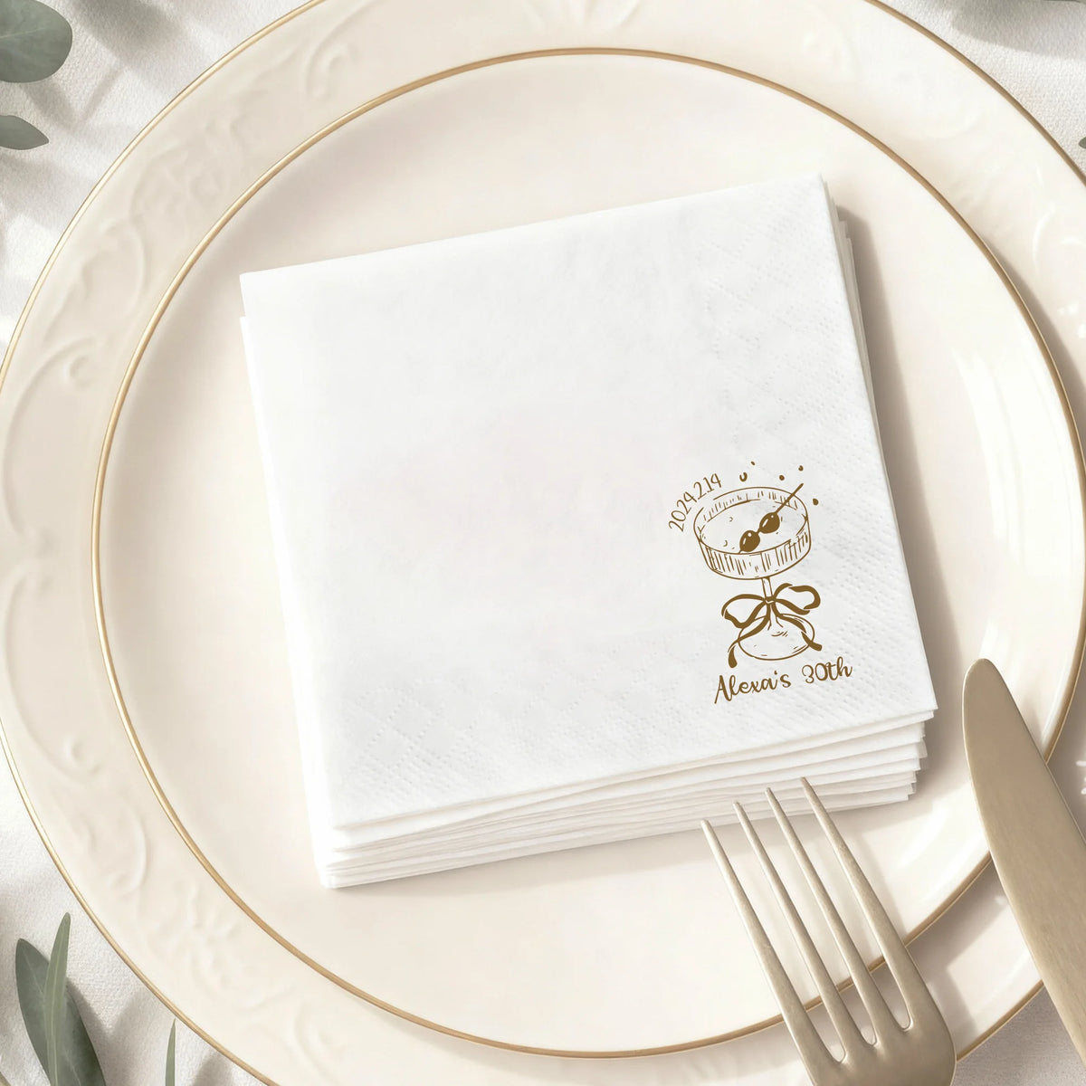 serviettes papier personnalisées imprimées blanc festif occasion mariage anniversaire baptême événement