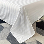 drap plat coton rayures horizontales blancs chambre classique confort lit élégant 100% coton geometrique