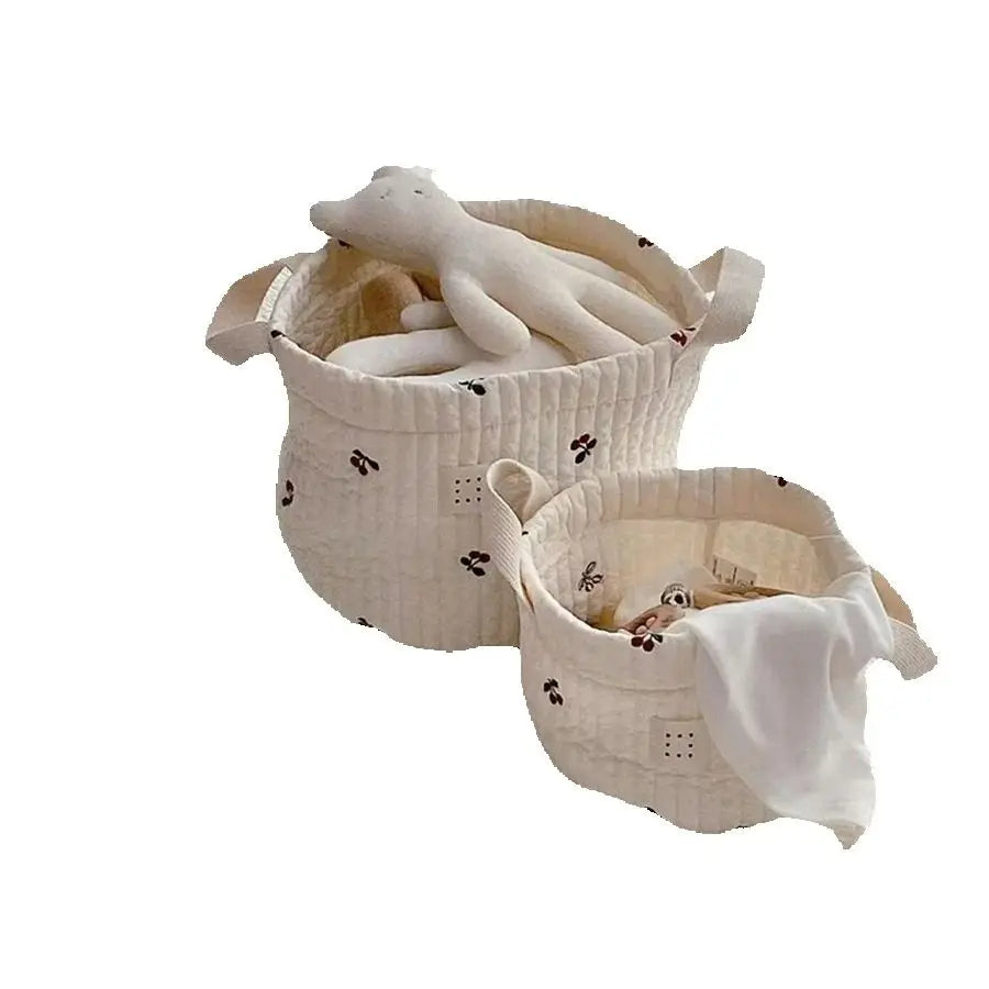 panier rangement enfantin ours mignon quilté sac stockage jouets écologique poignées amovibles