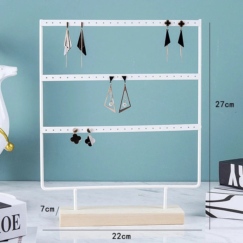 support boucles d'oreilles bois métal or blanc moderne minimaliste clips bijoux présentoirSuspens