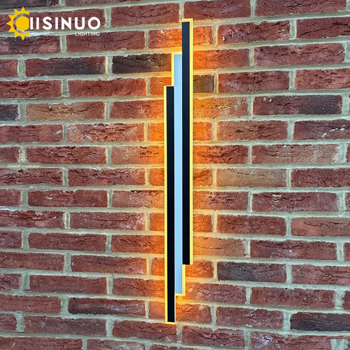 applique murale led moderne noire étanche 120cm longue ip65 minimalisteextérieur garage porche