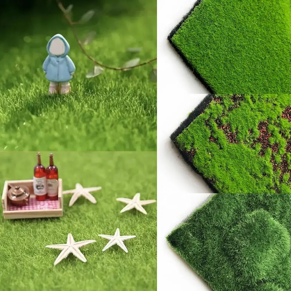 tapis artificiel herbe verte moderne figurines étoiles mer gâteau bouteilles vin decoration extérieure mariage