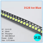 Diodes led smd 3528 blanc jaune rouge rose violet bleu vert 1210 pièces électronique