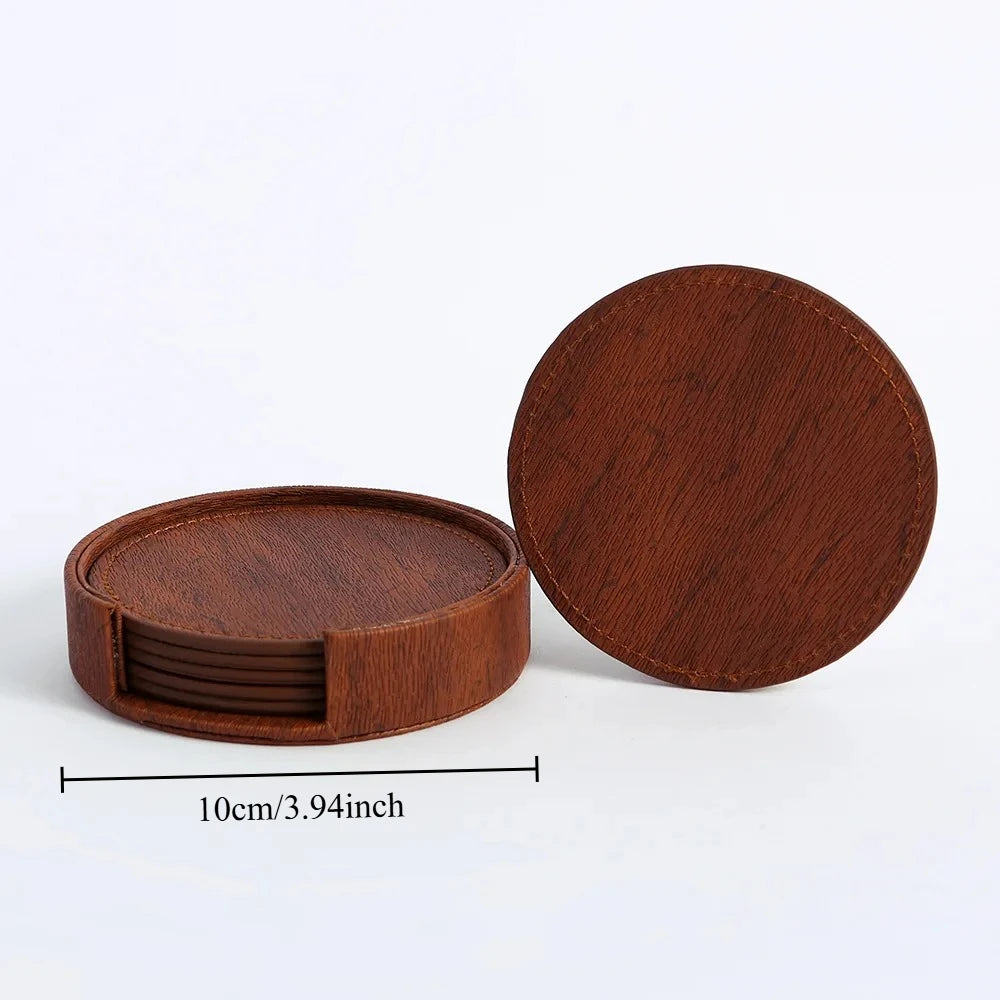 coasters texture bois gris marron moderne pièces boîte rangement elasthanne