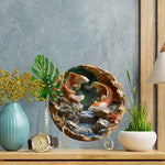 décoration murale koï poissons asiatique relief métal aluminium 20cm 30cm