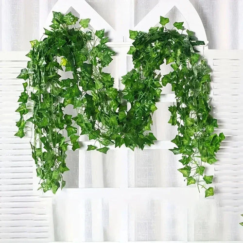guirlande artificielle feuilles lierre vert vigne décorative murale naturelle maison jardin extérieur
