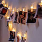 guirlande lumineuse pinces photo blanc chaud 10 20 30 40 led decoration intérieure moderne
