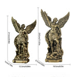 statue saint michaël protection maison résine bronze doré religieux classique decoration autel gift chrétien