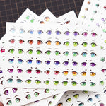autocollants yeux stylisés multicolores dessin animé adhésifs argile polymère ultra légères diy bricolage travaux