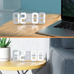horloge digitale led moderne horaire date minimaliste cubique chiffres imposants