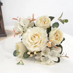 bouquet fleurs artificielles soie roses hortensias pivoines décoration mariage anniversaire intérieur moderne élégant