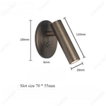 lampe murale moderne bronze lisse éclairage chambre étude interrupteur rotatif led 249lm 90260v