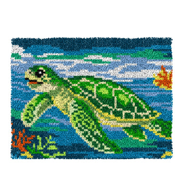 kit broderie tapis crochet motif géométrique multicolore moderne doux décoration intérieur maison diy