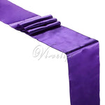nappe table satin mariage événement extérieur banqueterie couleur or argent violet rouge festive