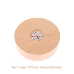 support lumière led plaque bois finition lisse moderne batterie aaa diodes jaunes usb minimaliste