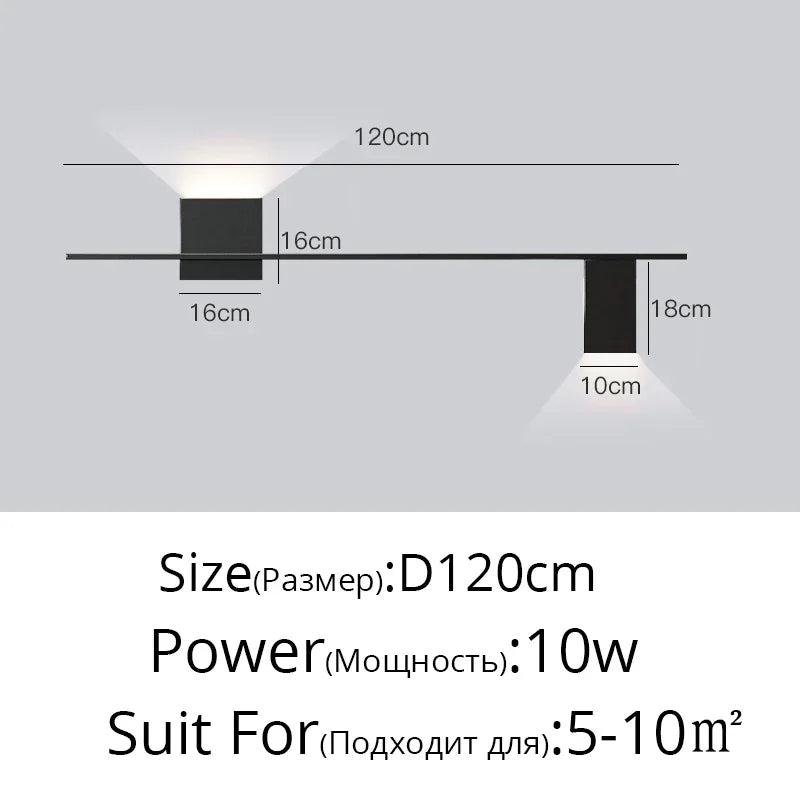 applique murale moderne noire fixée mur éclairage quotidien cuisine chambre coucher minimaliste