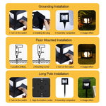 lampe solaire contemporaine noire ip65 plaque sol autonome led enterrée extérieure imperméable