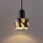 lampe suspendue marbre noir blanc moderne salon chambre gris ledflux2492000voltage90260