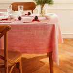 nappe table noël rayée moderne blanche rouge serviettes décoration opaque polyester rechargeable